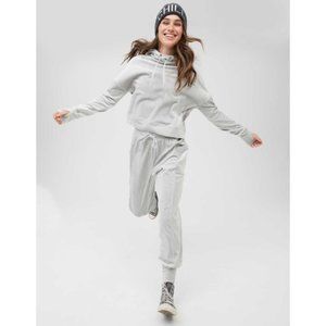 Aerie Offline After Party Velour Hoodie Jogger Set-NWOT